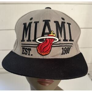 Miami Heat New Era Cap Hat Gray Hardwood Classics SnapBack OSFM